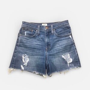 J. Crew Distressed Mid Wash Denim Jean Shorts